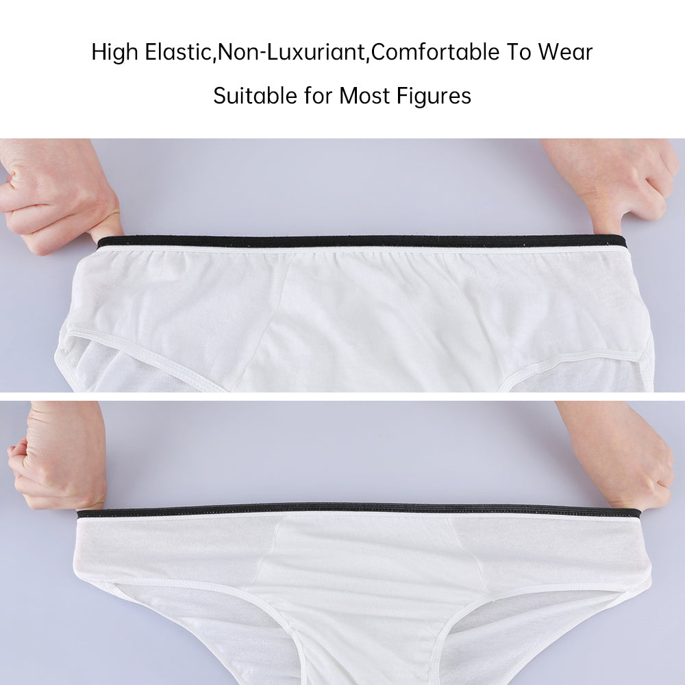 5 Packs Mens Cotton Minimalist Underwear Panties Portable Briefs for Travel Fitness Hotel Spa Hospital Mid Waist