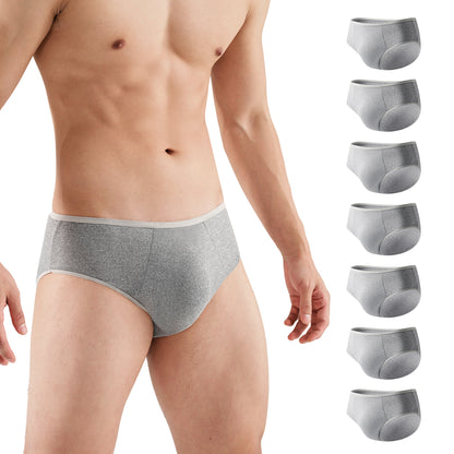7/14 Pack Grey Mens Underwear, Breathable Briefs Portable for Travel-Ready Gym Essentials
