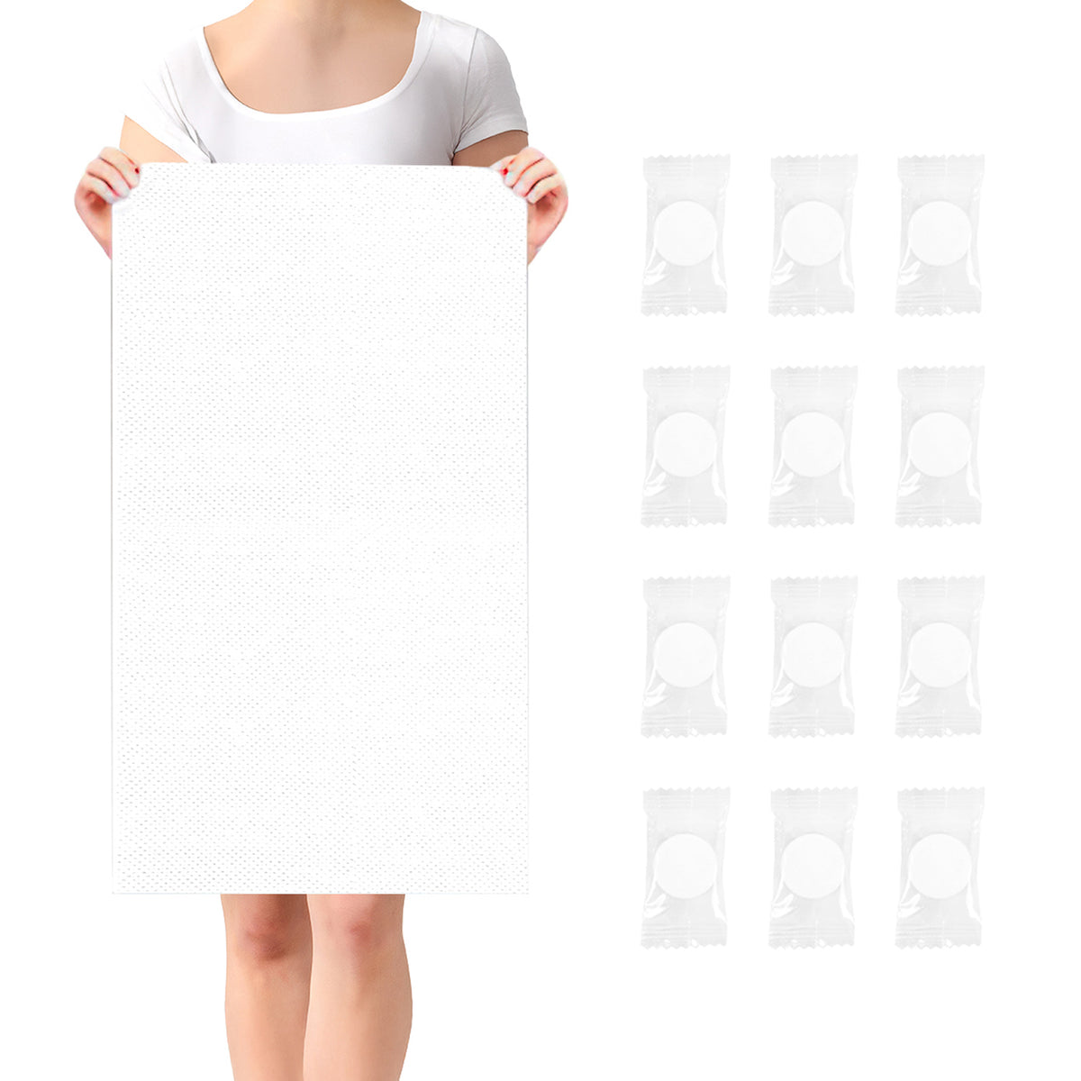 6 Packs Compressed Towels Thicker Style Magic Disposable Face Compressed Towel, Portable Washcloth Reusable for Travel Home, Outdoor Sports, Beauty Salon