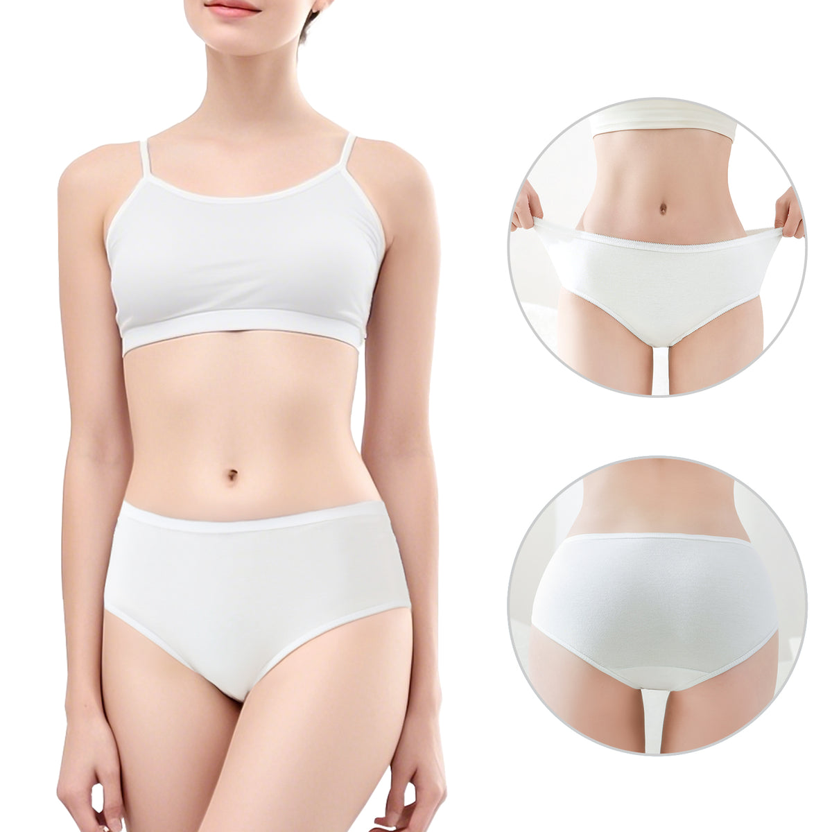 Underwear for Women, High Waisted Ladies Panties for Maternity Postpartum,10/20 Pack White Briefs