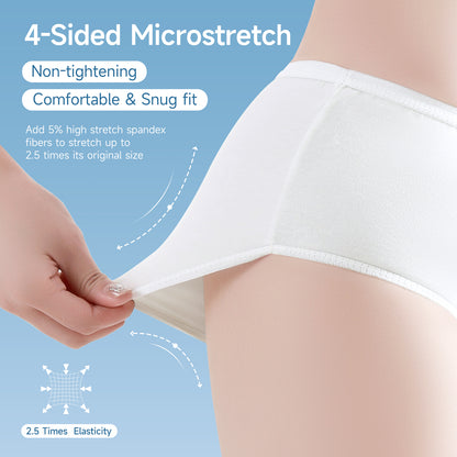 Underwear for Women, High Waisted Ladies Panties for Maternity Postpartum,10/20 Pack White Briefs