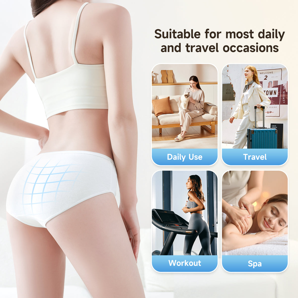 Underwear for Women, High Waisted Ladies Panties for Maternity Postpartum,10/20 Pack White Briefs