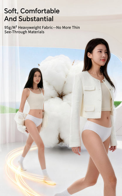 Disposable Underwear for Women, 10 Pack Cotton Ladies Briefs Panties Travel/Emergency, White