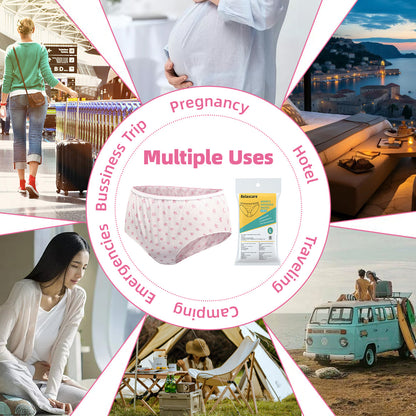20 /10 Packs Women's Disposable Underwear Nonwoven Ladies Briefs Panties for Hotel Spa Hospital Stays Travel