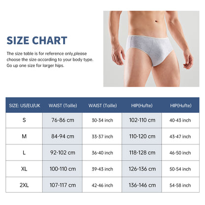 5 Packs Mens Cotton Minimalist Underwear Panties Portable Briefs for Travel Fitness Hotel Spa Hospital Mid Waist
