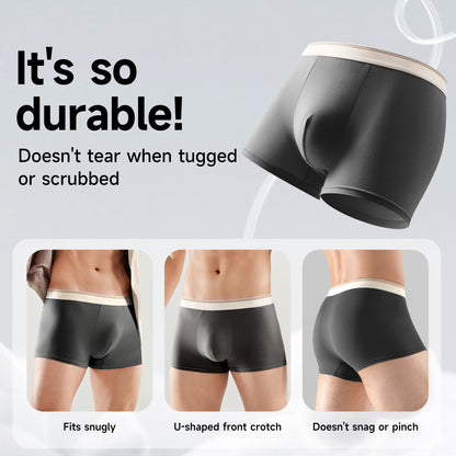 4-Pack Mens Underwear Boxer Briefs Washed Mid Rise Minimalist Shorts Portable Travel Hotel Emergency Underpants