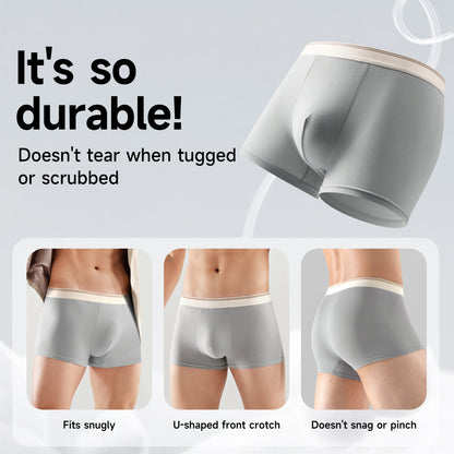 Mens Underwear Boxer Briefs 4-Pack  Washed Mid Rise Travel Hotel Emergency Underpants