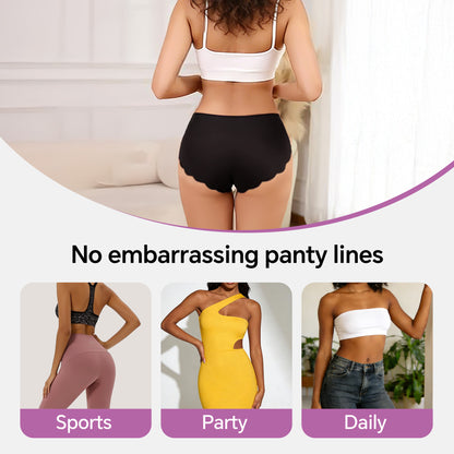 6 Packs Seamless Underwear For Women Travel Panties Elastic Mid High Waisted Briefs No Show Invisible Emergency Underpants