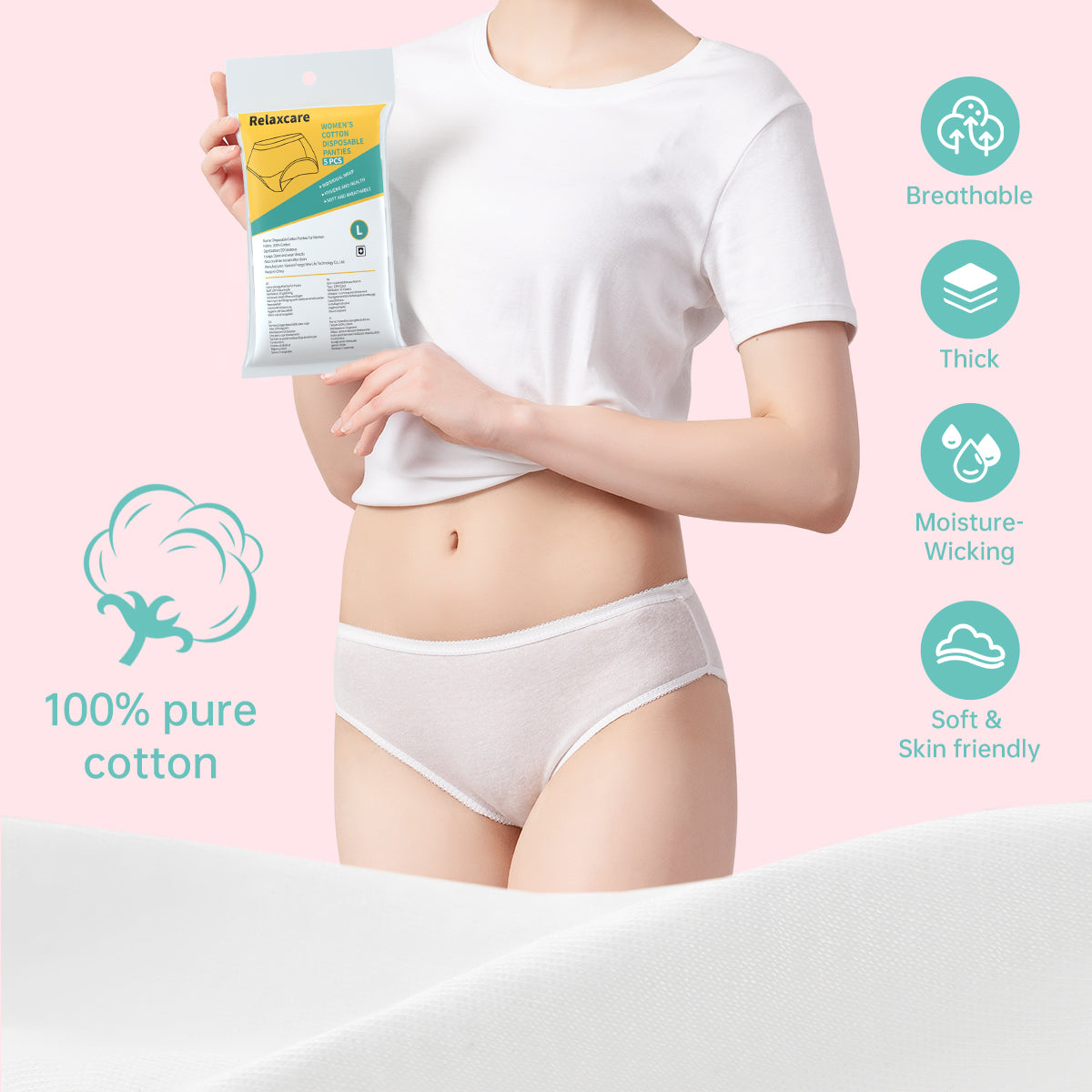 10&20 Packs Underwear for Women  Pure Cotton Breathable Ladies Panties Briefs Travel/Emergerncy,