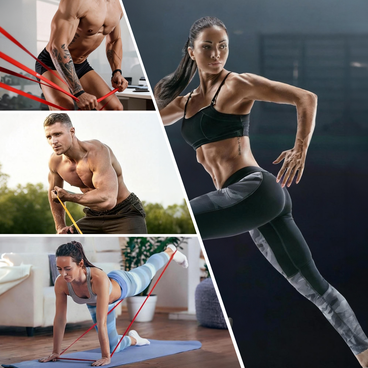 Resistance Bands for WorkOut: 4-Levels Exercise Bands Set - Pull Up Assistance Elastic Silicone - Physical Therapy/Stretching/Training - Home Gym for Women/Men