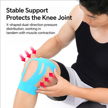 Kinesiology Tape for Knees, 8pcs Pre Cut Pain Relief,Support Muscles and Joints, Waterproof & Breathable Knee Support Tape, Athletic Sport Tape Hypoallergenic Latex-Free