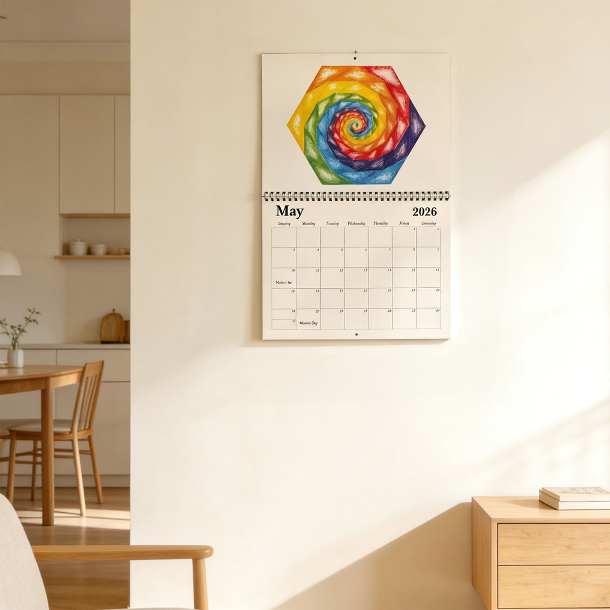 2026 Wall Calendar, Children's Hand-Drawn Art Calendar