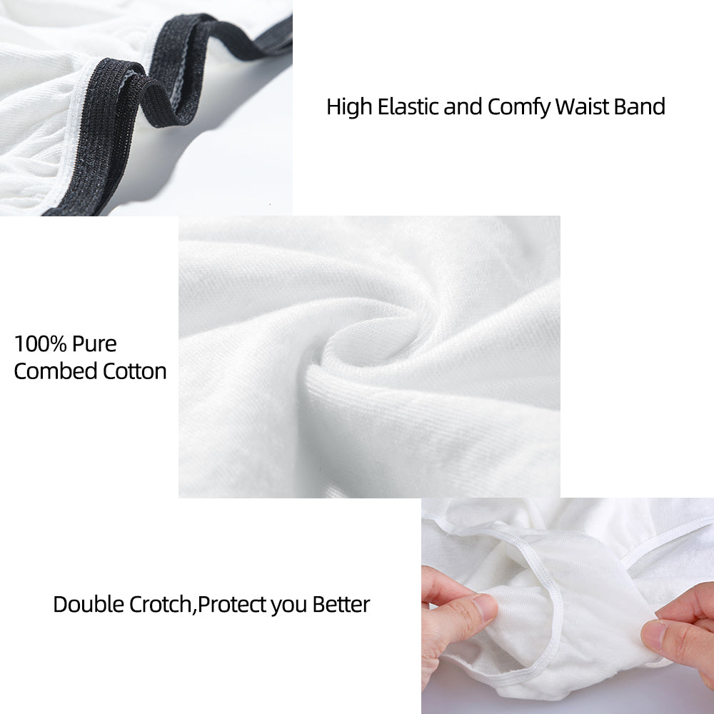 5 Packs Mens Cotton Minimalist Underwear Panties Portable Briefs for Travel Fitness Hotel Spa Hospital Mid Waist