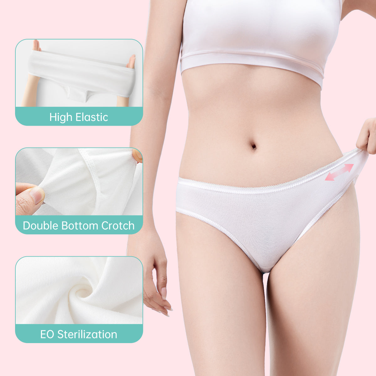 10&20 Packs Underwear for Women  Pure Cotton Breathable Ladies Panties Briefs Travel/Emergerncy,