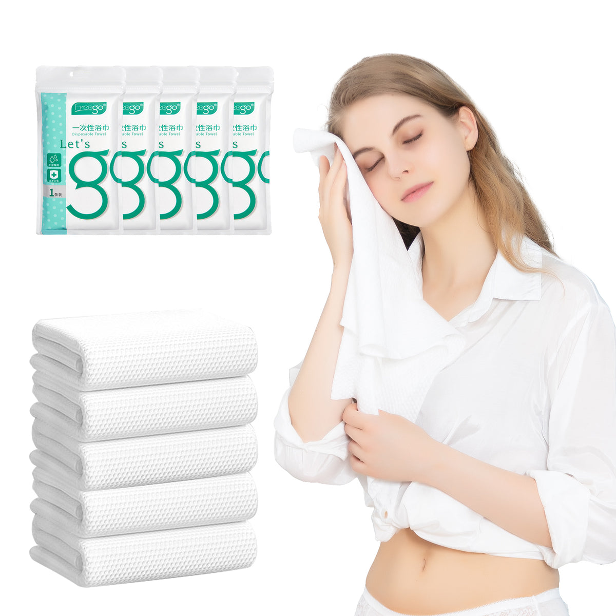 Disposable Bath Towels Large Portable Washcloth Thicken Bath Towels for Travel Spa Hotel Business 55''X27.5''