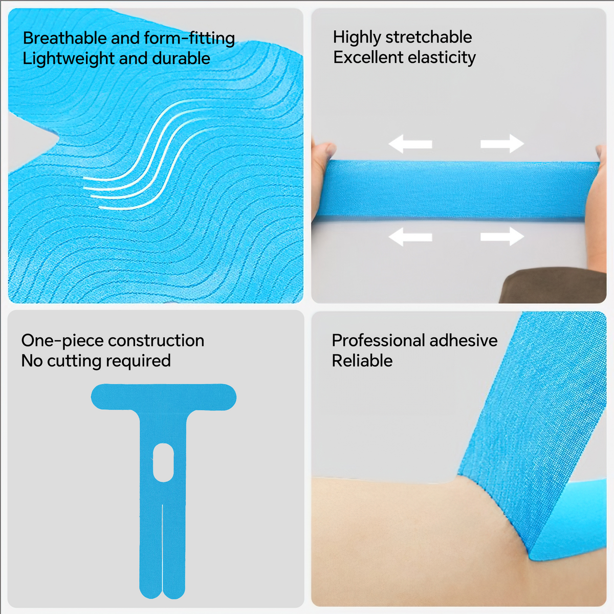 Precut Kinesiology Tape for Elbow Valgus 3 Pcs Pain Relief Athletic Tape, Waterproof & Hypoallergenic Latex-Free, Elastic Breathable Long-Lasting Elbow Support Tape for Arthritis, Workouts, Reduce Joint Pain During Fitness Activity