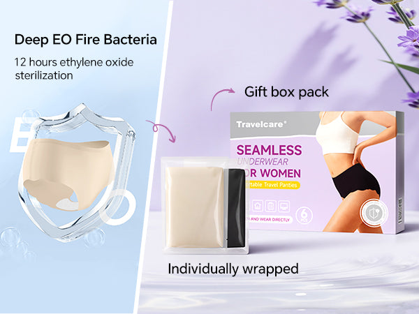 6 Packs Seamless Underwear For Women Travel Panties Elastic Mid High Waisted Briefs No Show Invisible Emergency Underpants