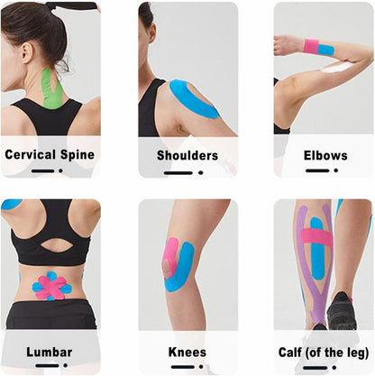 6 Rolls Kinesiology Tape Original Cotton Elastic Premium Athletic Tape,16.4 ft Uncut Tape,Hypoallergenic and Waterproof for Muscle Pain Relief and Joint Support