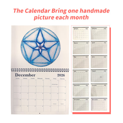 2026 Wall Calendar, Children's Hand-Drawn Art Calendar