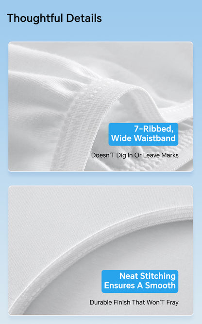 Disposable Underwear for Women, 10 Pack Cotton Ladies Briefs Panties Travel/Emergency, White