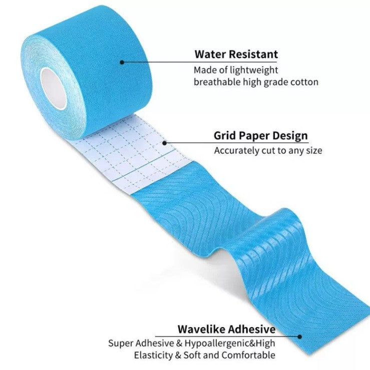 6 Rolls Kinesiology Tape Original Cotton Elastic Premium Athletic Tape,16.4 ft Uncut Tape,Hypoallergenic and Waterproof for Muscle Pain Relief and Joint Support