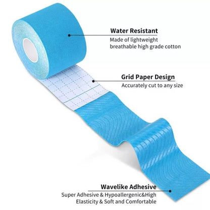 6 Rolls Kinesiology Tape Original Cotton Elastic Premium Athletic Tape,16.4 ft Uncut Tape,Hypoallergenic and Waterproof for Muscle Pain Relief and Joint Support