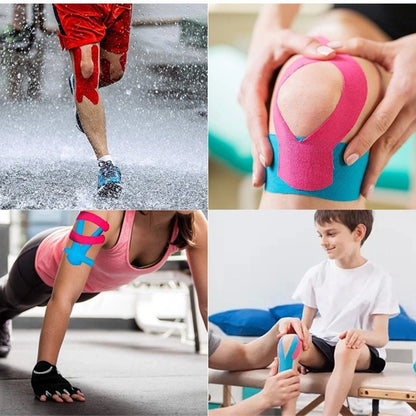 6 Rolls Kinesiology Tape Original Cotton Elastic Premium Athletic Tape,16.4 ft Uncut Tape,Hypoallergenic and Waterproof for Muscle Pain Relief and Joint Support