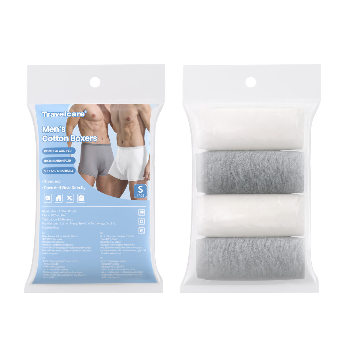 4 Packs Women's 100% Cotton Underwear Ladies Briefs Panties for Travel Hotel Spa Hospital Stays Emergencies